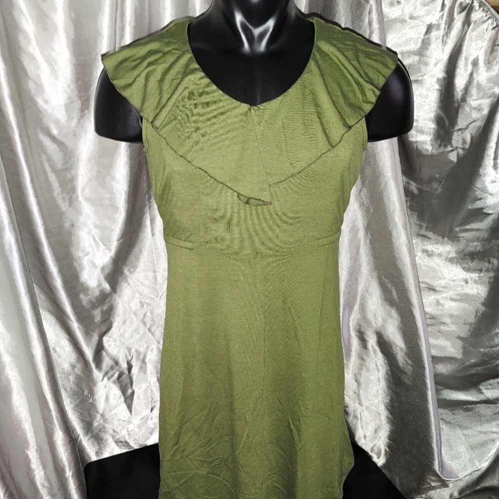 Se'Miu Luxilooks Flounce V-Neck Sleeveless Layered Dress Side Elastic Swim Cover